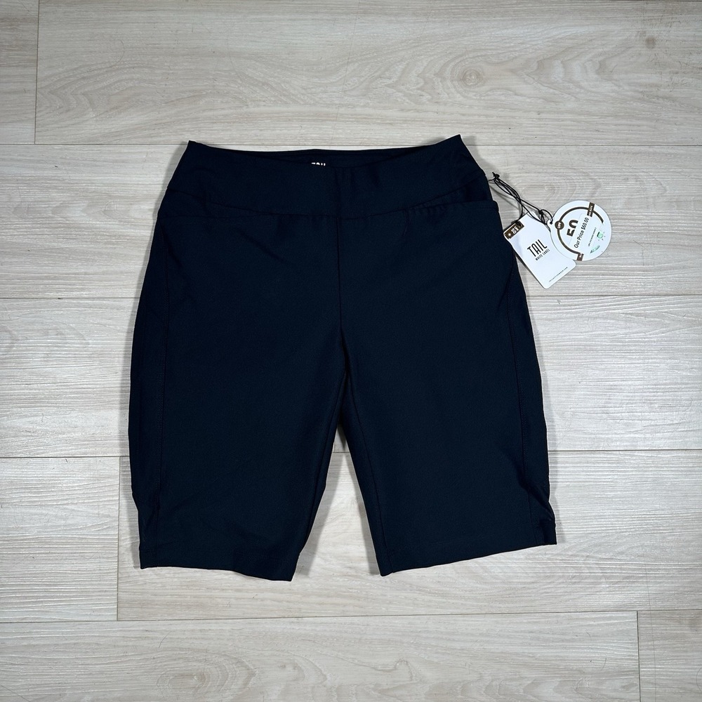 TAIL WHITE LABEL WOMEN'S SIZE 2 BLACK‎ GOLF SHORTS PULL ON W/ POCKETS NWT